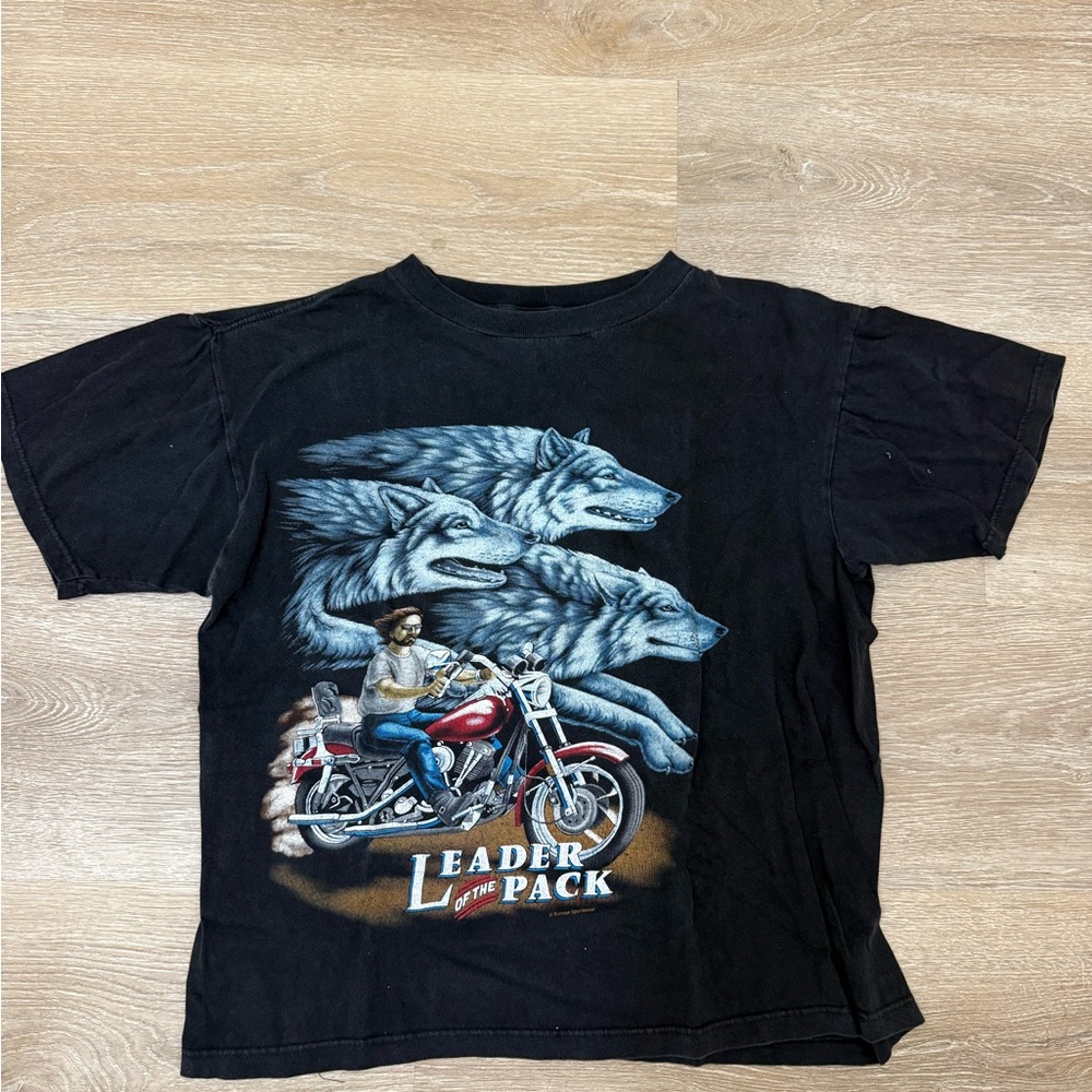 Vintage American Thunder Leader Of The Pack T Shirt Sz XL Harley Single Stitch - Picture 1 of 6